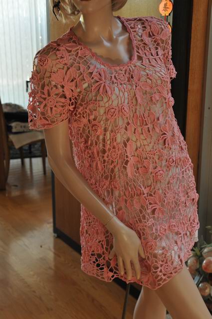   New Crochet Dress Made With Lims Exclusive Old Vintage Lace One Size