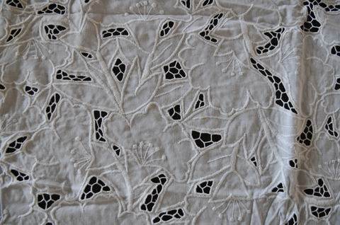 LIMS COTTON FULLT EMBROIDERY FABRIC OR SEWING PIECE, WHITE, 50X114 